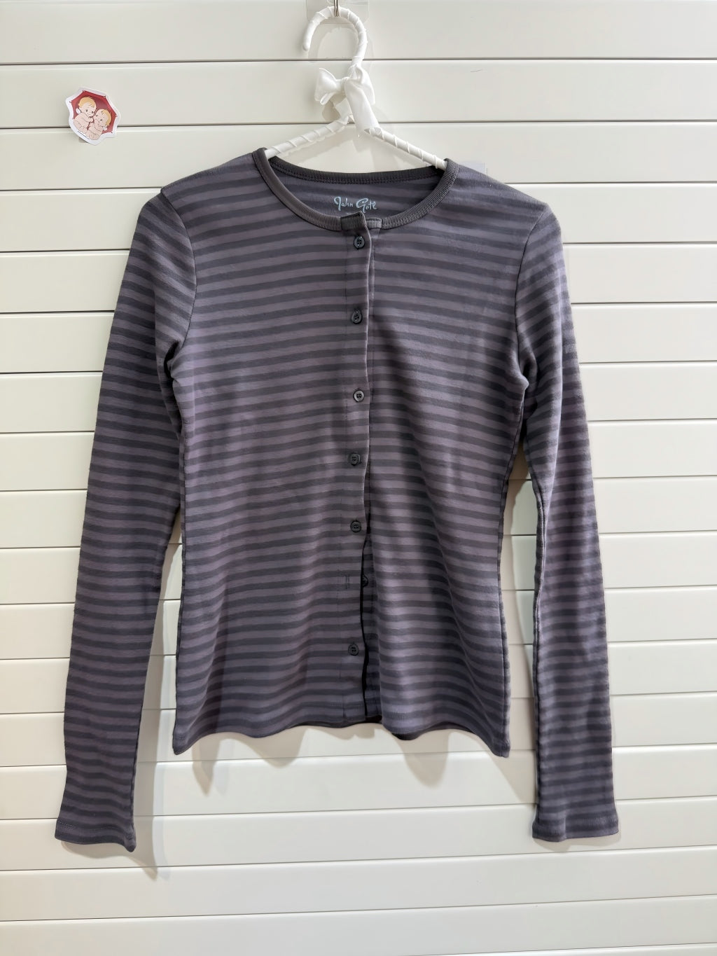 JASTIE Gray Striped Long Sleeve Top Women Cardigans