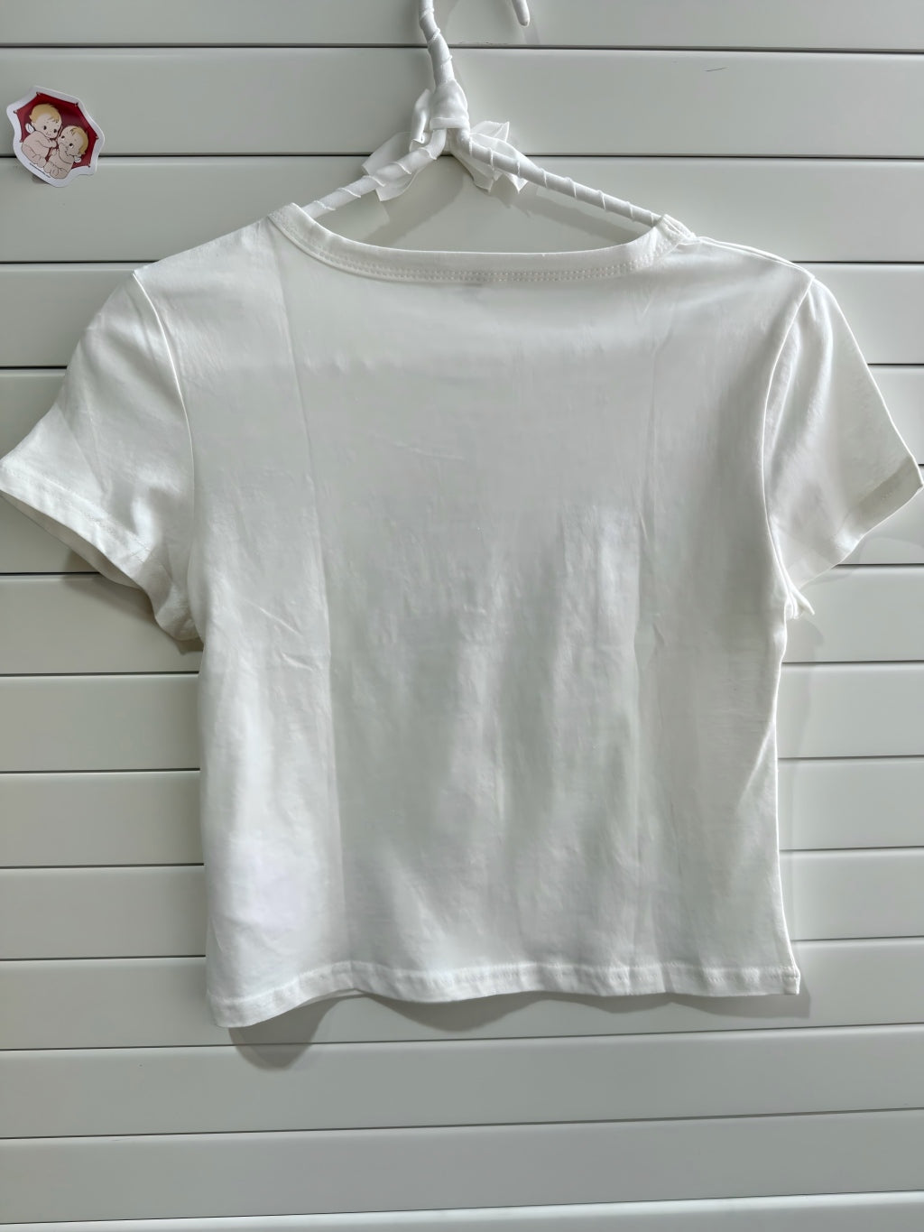 JASTIE White Fairy Baby Print Tee Tops