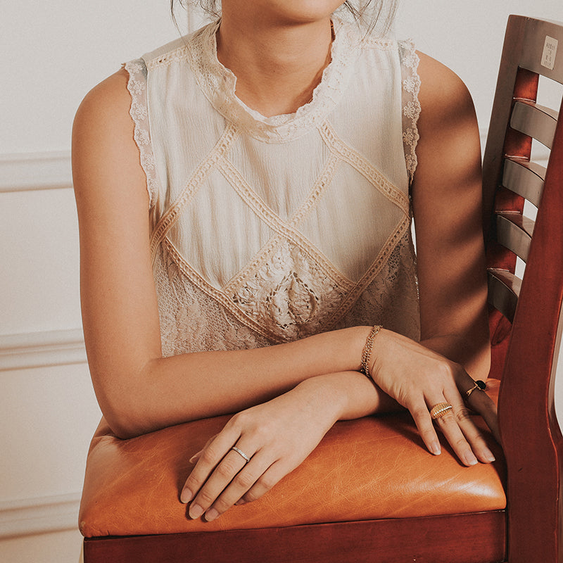 Embroidered hollow out French sleeveless dress women