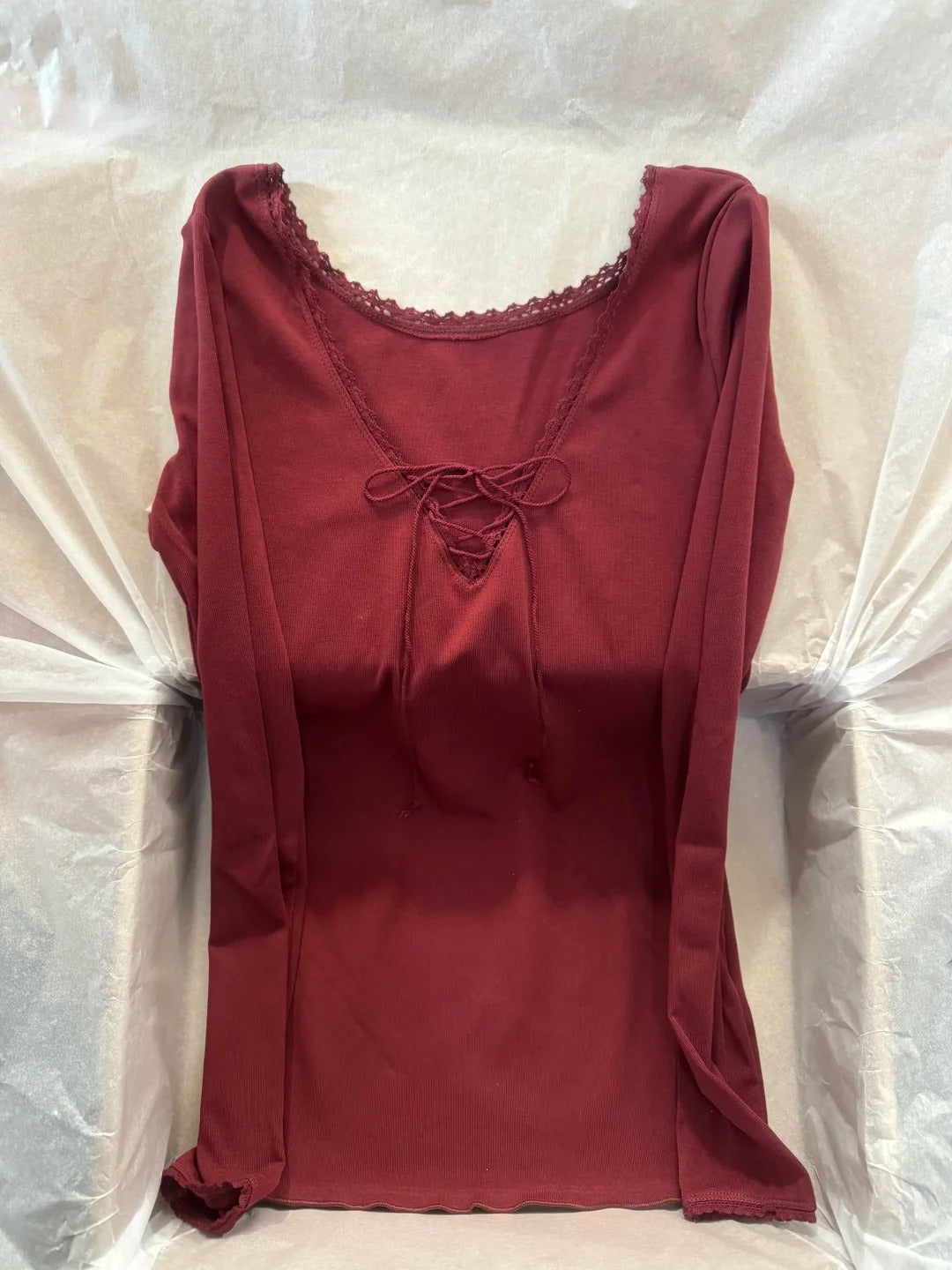 Lace-up Long Sleeve Tees