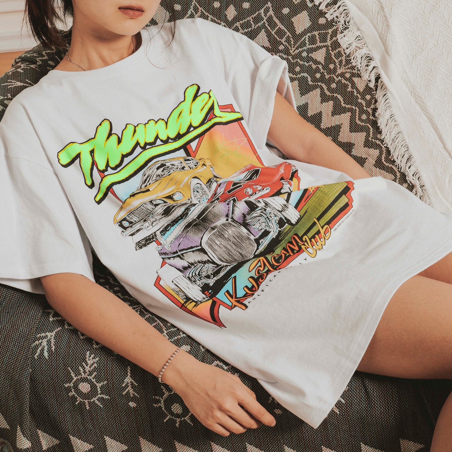 Short sleeves Monogram print graphic trend T-shirt