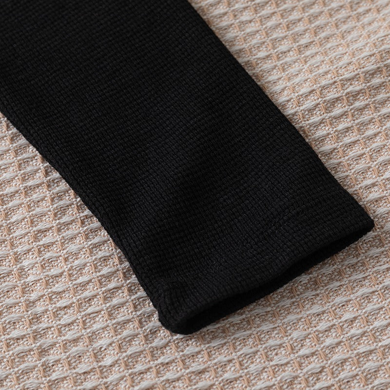 Slim slim top, base layer, winter black solid color