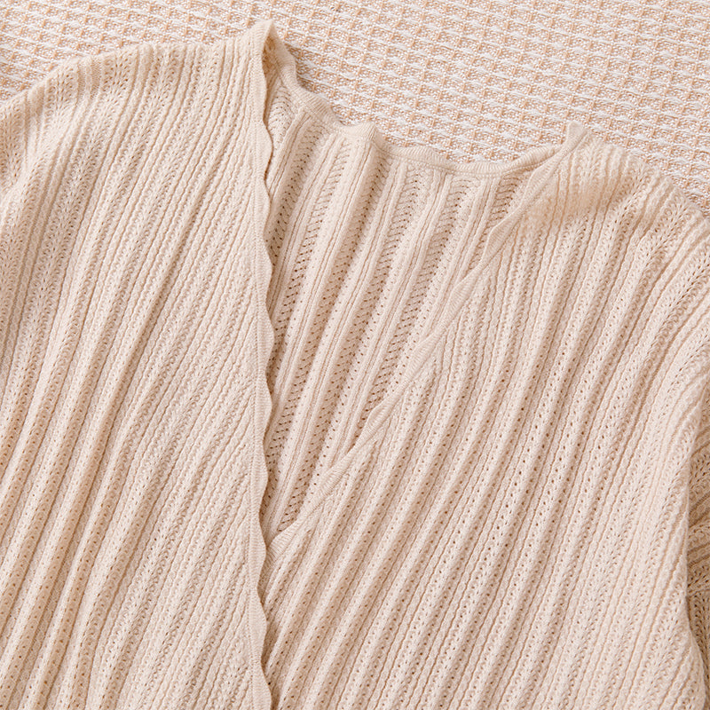 Women V-neck slim long sleeve knit dress