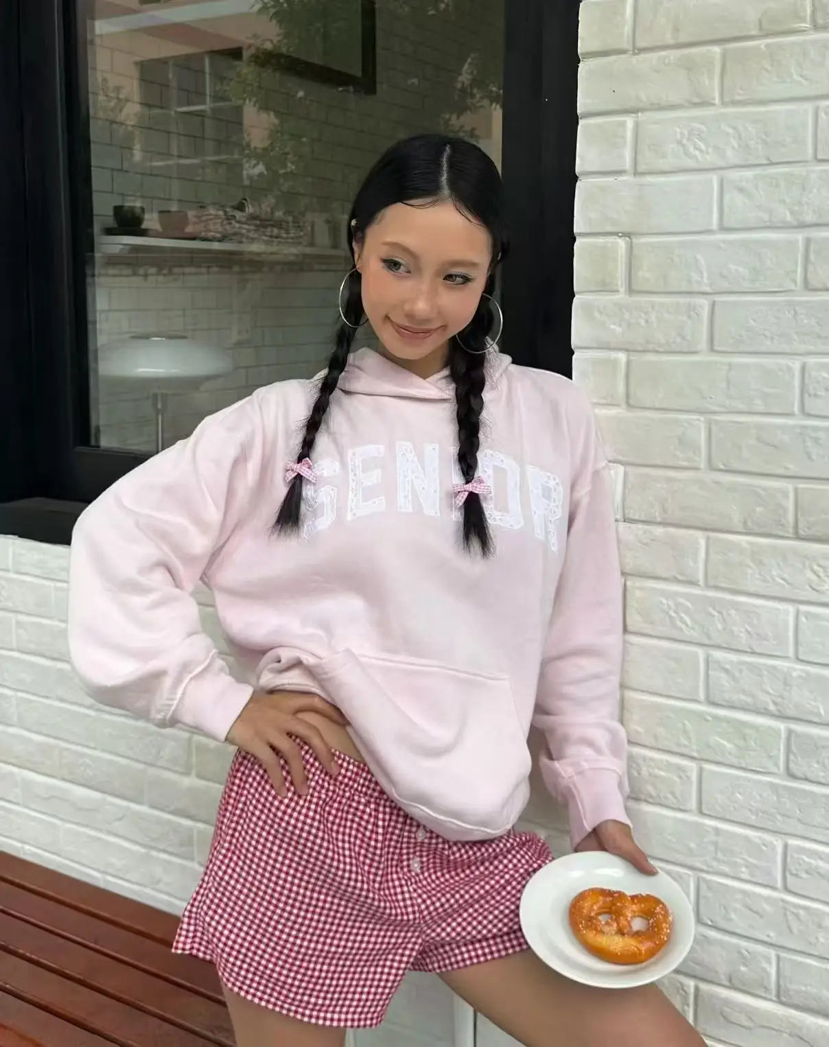 Sweet PInk Loose Sweatshirts Women Autumn Preppy Style Warm Cotton Casual Pullover Top Fashion Chic Cute Oversize Hoodies New