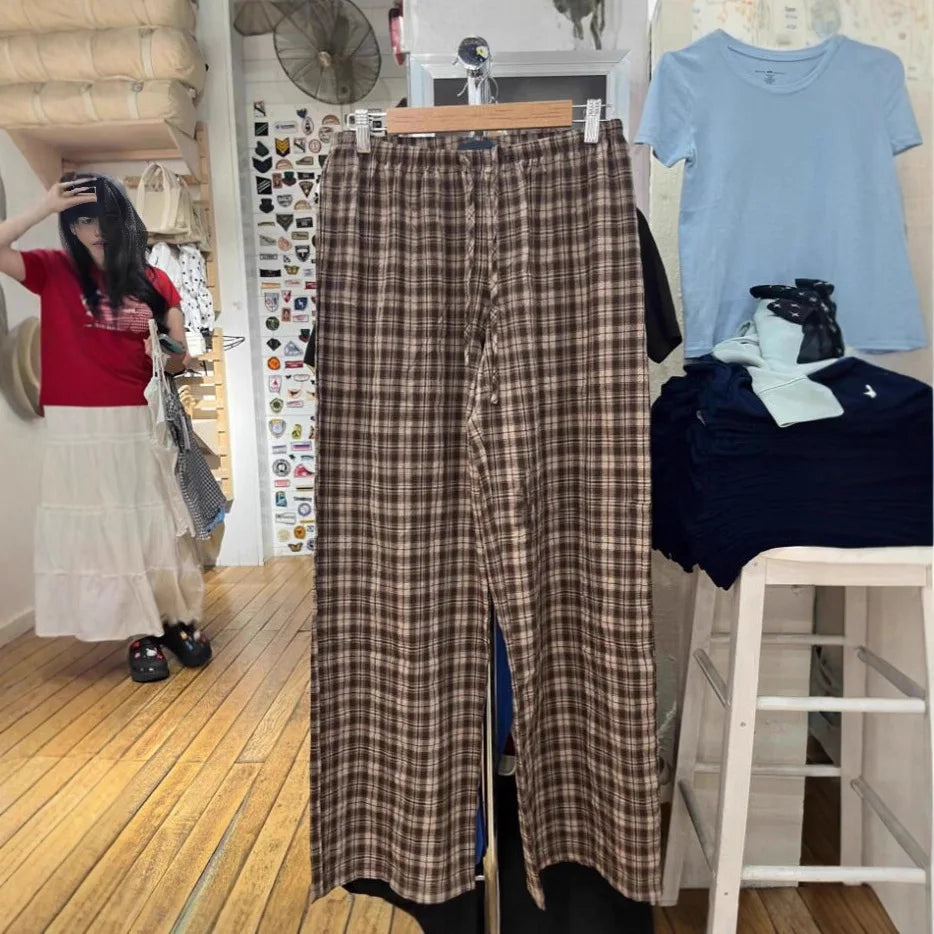 Floral Print Casual Long Pants Women New Chic Cotton Soft Simple Elastic High Waist Trousers Vintage Sweet Cute Sweatpants Y2K