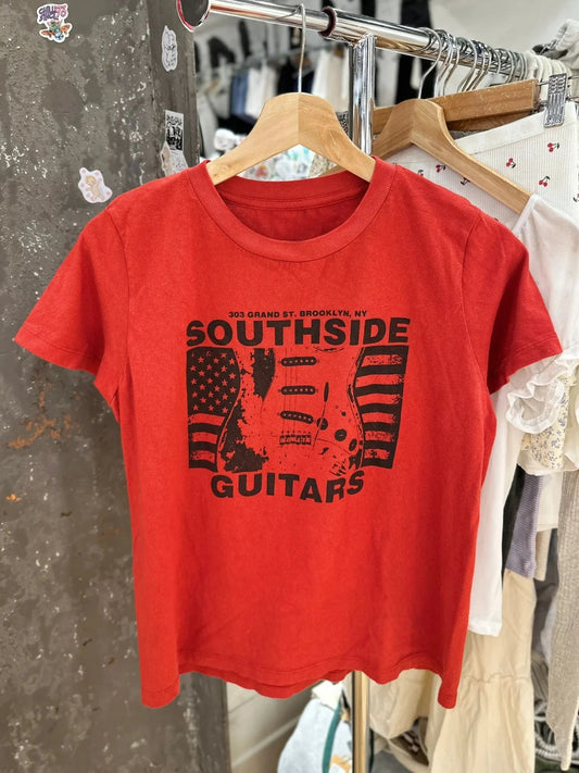 Sweet Guitar Letter Print Red T-Shirt Women Summer New O-neck Cotton Short Sleeve Tee Shirts Vintage Streetwear Tshirt Y2K Tops