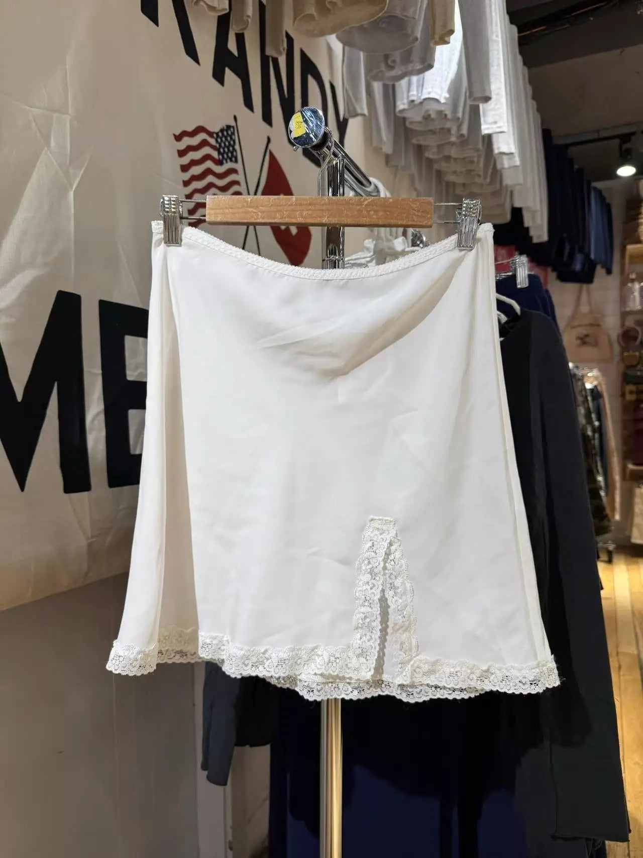 New Stain Lace White Trim Mini Skirts Woman Summer Preppy Style A-line Split Short Faldas Female Casual Sweet Elegant Chic Skirt