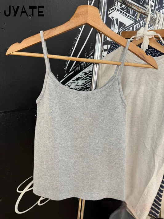 Cute Cherry Embroidery Slim Tank Tops Women Summer New Cotton Soft Casual Sleeveless Cropped Vests Sweet Preppy Style Camis Y2K