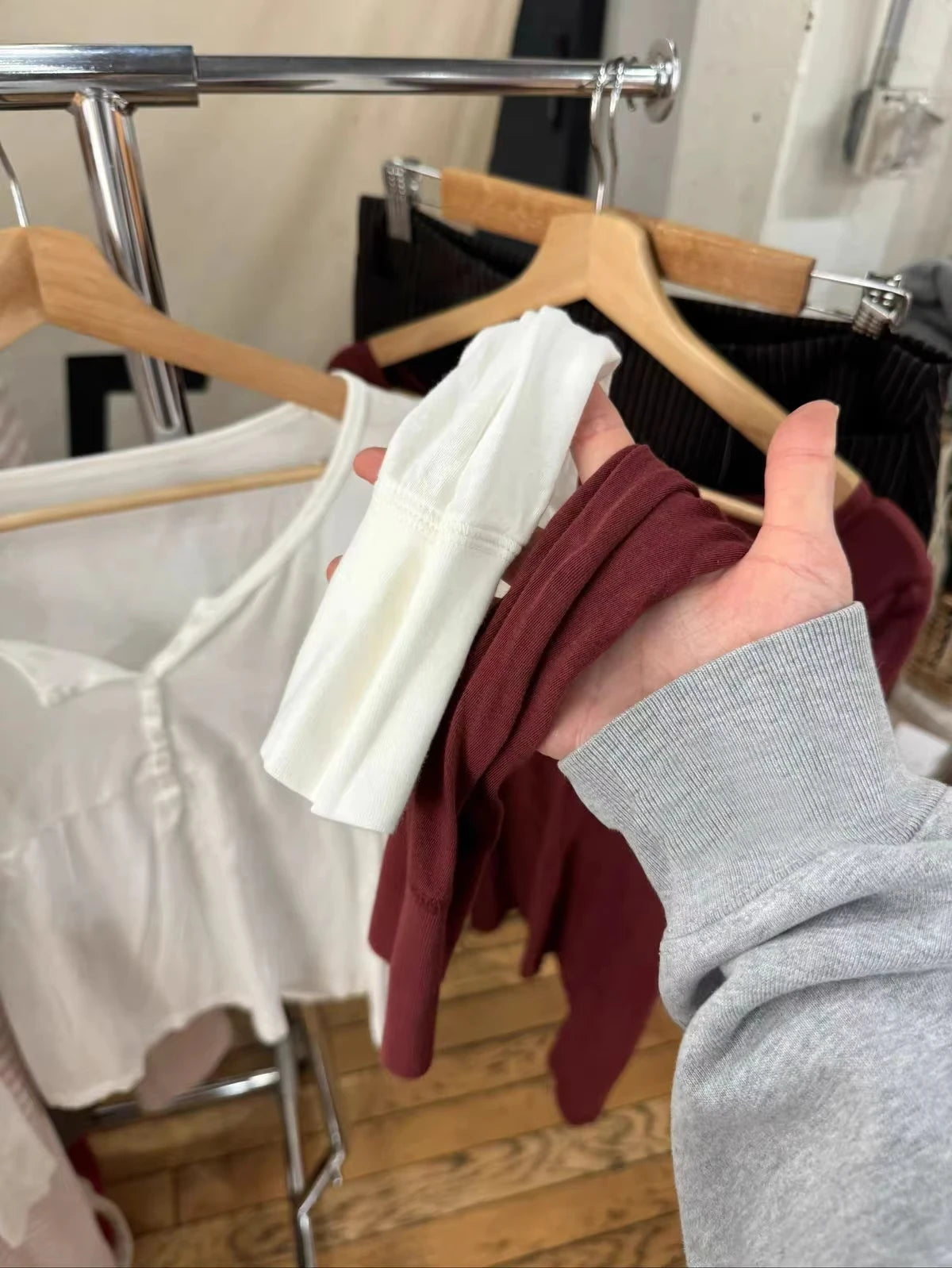 Buttons Burgundy Long Sleeve T-shirts Woman Spring O-neck A-line Cotton Tee Tops Female Casual Simple All-match Tshirt