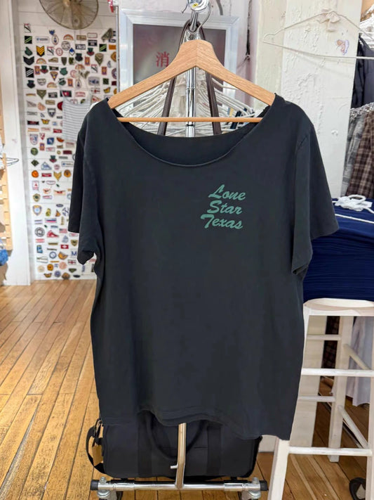 Back Plant Print Loose T-shirt Woman Summer Raw Hem Slash Neck Short Sleeve Oversize Tee Tops Vintage Streetwear Cotton Tshirts