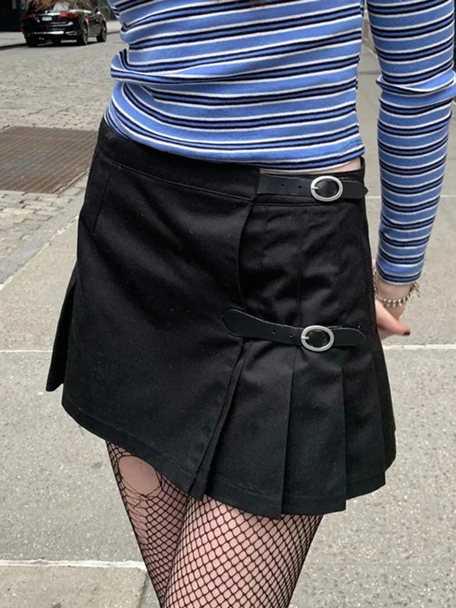 Vintage Denim Mini Cargo Skirts Women Summer New Streetwear Casual Cotton Slim Sexy Low Rise Skirt Harajuku Sweet Y2K Falda 2024
