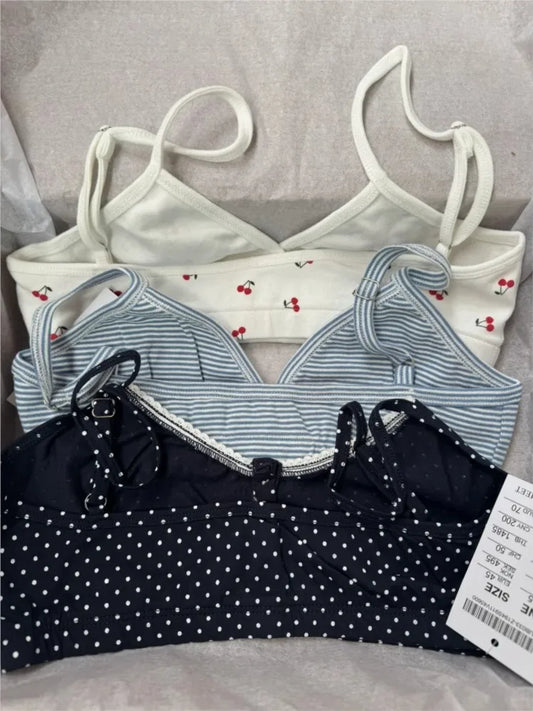 Cute Pattern Print Slim Bra Top Women Summer Sweet Cotton Sexy Camis Tank Tops Female Cute Y2K Clothes Streetwear Pajama Vest