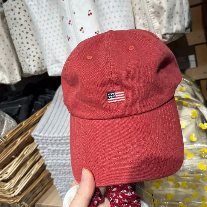 Simple Letter Embroidery Red Baseball Cap Women Streetwear Cotton Soft Sunscreen Hat Femme Vintage Casual Snapback Hats 2024 New