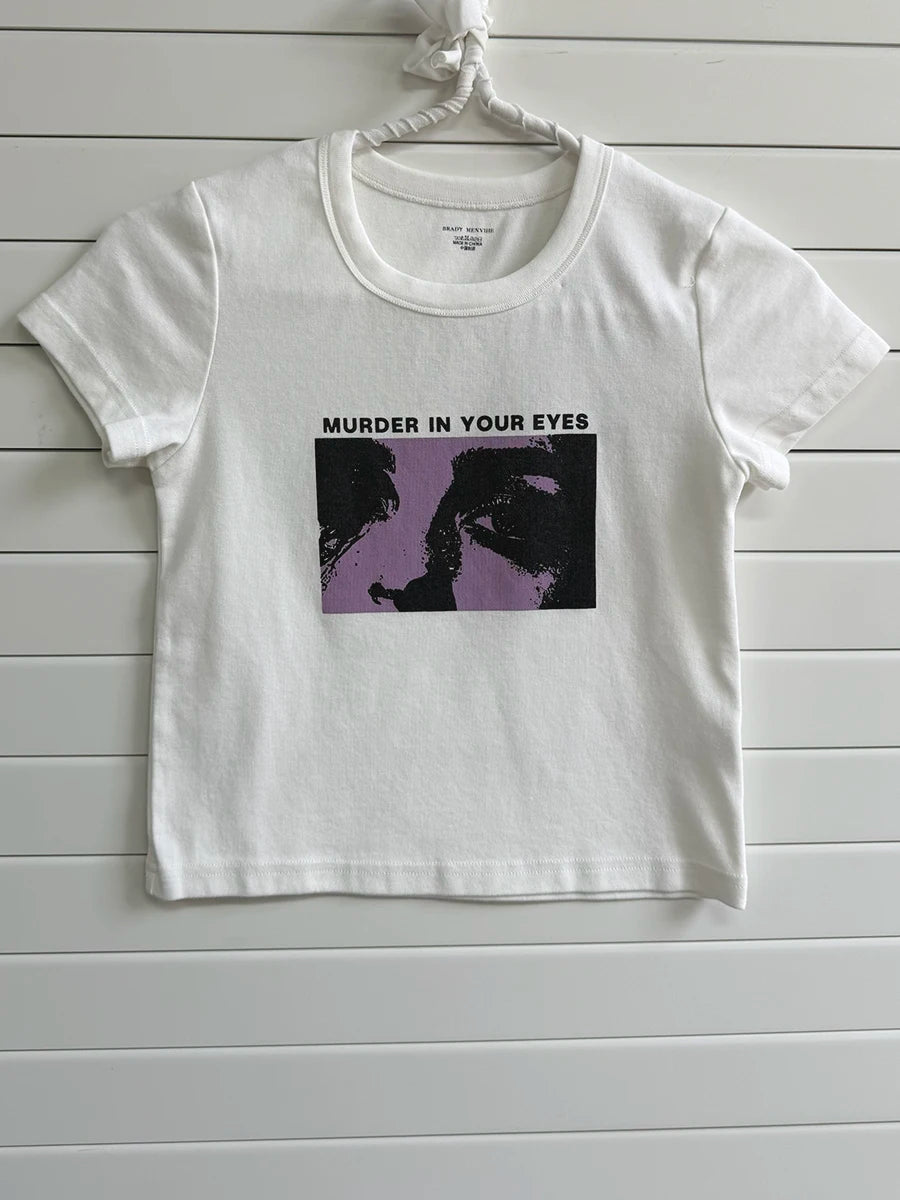 Glitter Letter Print T-shirts Women Summer Casual Preppy Style Cotton O-neck Short Sleeve Cropped Tees Sweet Cute Simple Tshirts