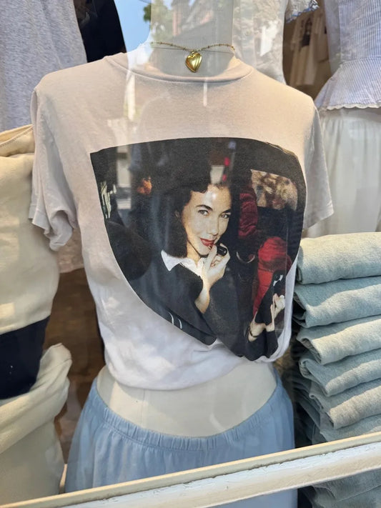 Vintage Portrait Print T-shirt Women Summer New Oversize Round Neck Short Sleeve Tees American Loose Streetwear Tops Y2K Female