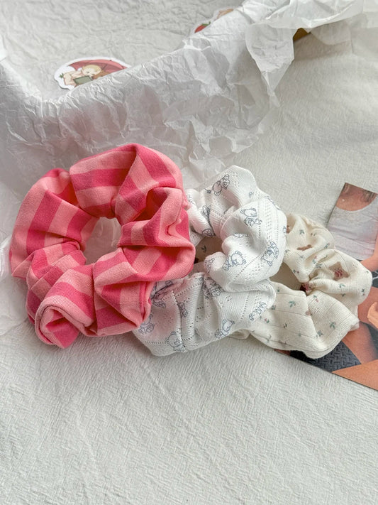 2PCS/Set Elastic Hair Bands Women Handmade and Custom-made Multicolor Large Scrunchie Sweet Cute Hair Accessories
