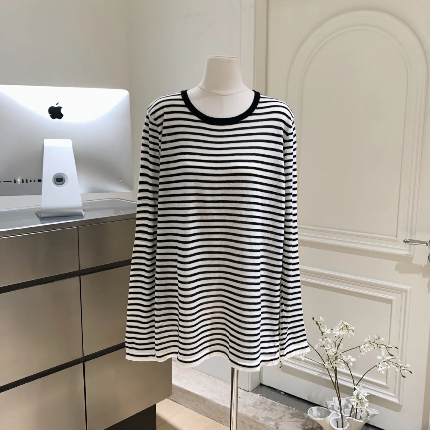 Casual Striped Long Sleeve T-shirt Woman Autumn Y2K Round Neck Cotton Basic Tee Shirt Vintage Streetwear Sweet Tshirts New Tops