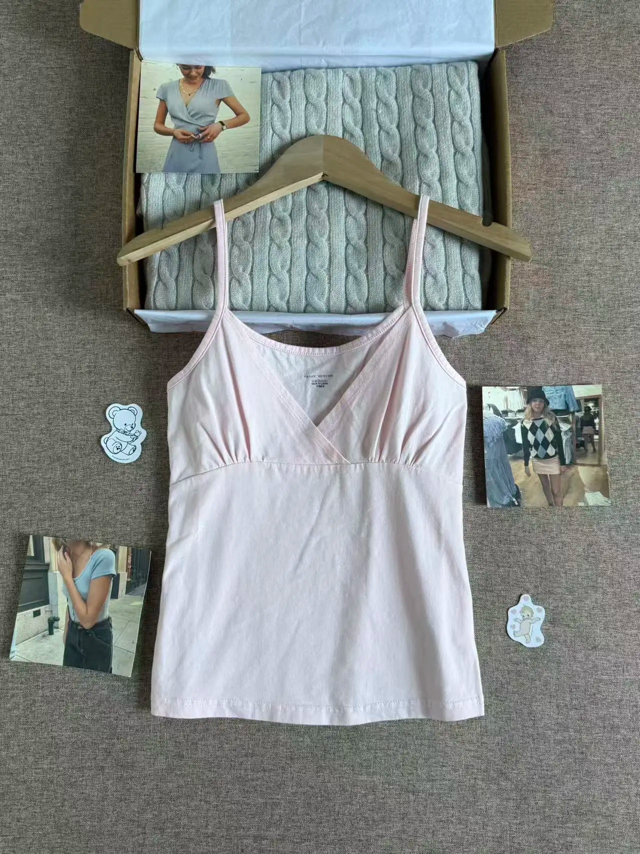 Solid Cotton V-neck Camisole Women Summer Casual Simple ALL-match Slim Sleeveless Vests American Vintage Sweet Tank Tops Y2K