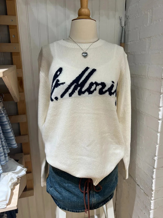 Fashion Letter Jacquard Sweaters Women Autumn O-neck Long Sleeve Cotton Jumper Simple Preppy Style Cute Pullover Sweater Tops