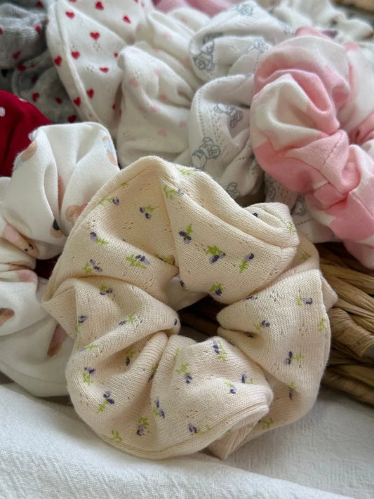 1 PCS Floral Print Elastic Hair Bands Women Multicolor Large Only One Scrunchie Sweet Cute Preppy Style Hair Accessories Y2K New