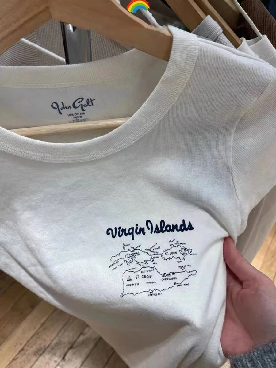 Letter Print Cotton Short Sleeve Tee Women Casual O-neck Streetwear American Tops Female Fashion Sweet Vintage Chic Y2K T-shirts