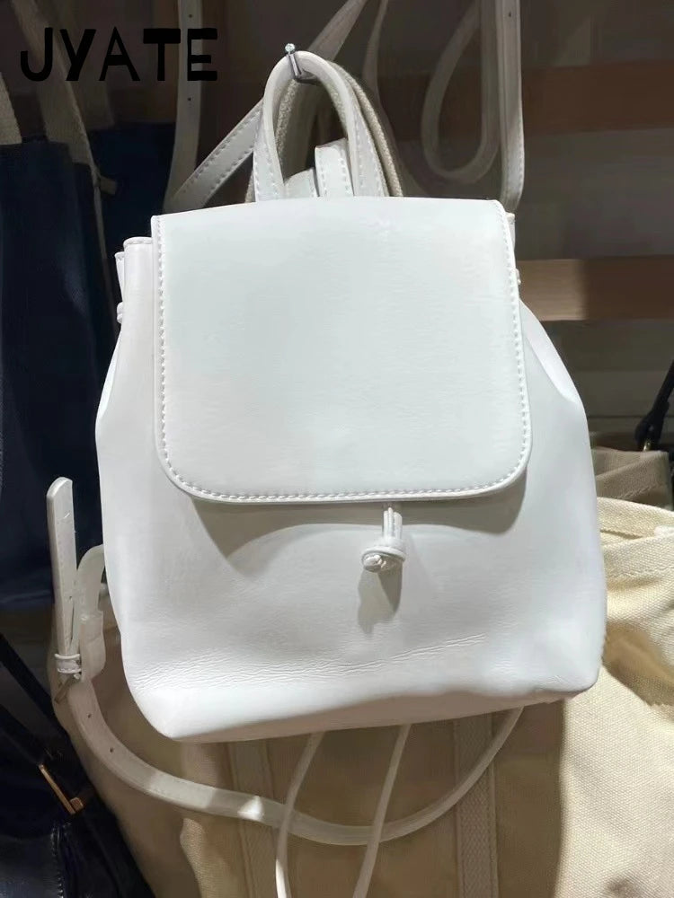 America Vintage School Bag Woman Summer Street Trendy Retro Pu Leather Ladies Shoulder-Bag Harajuku Cute Small Backpack Bags Y2K