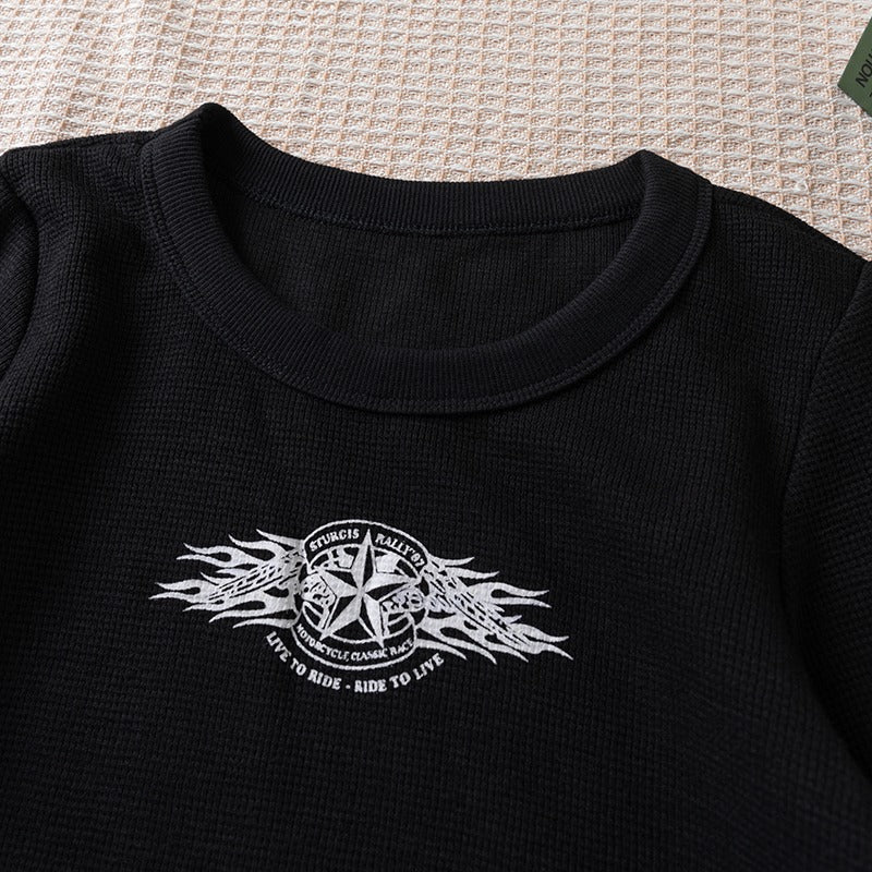 Slim slim top, base layer, winter black solid color
