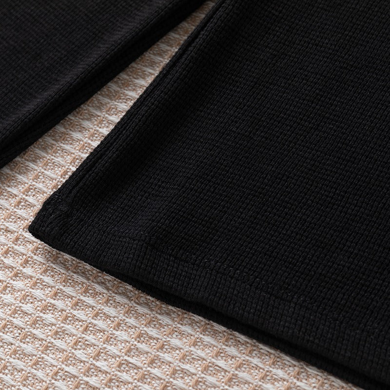Slim slim top, base layer, winter black solid color