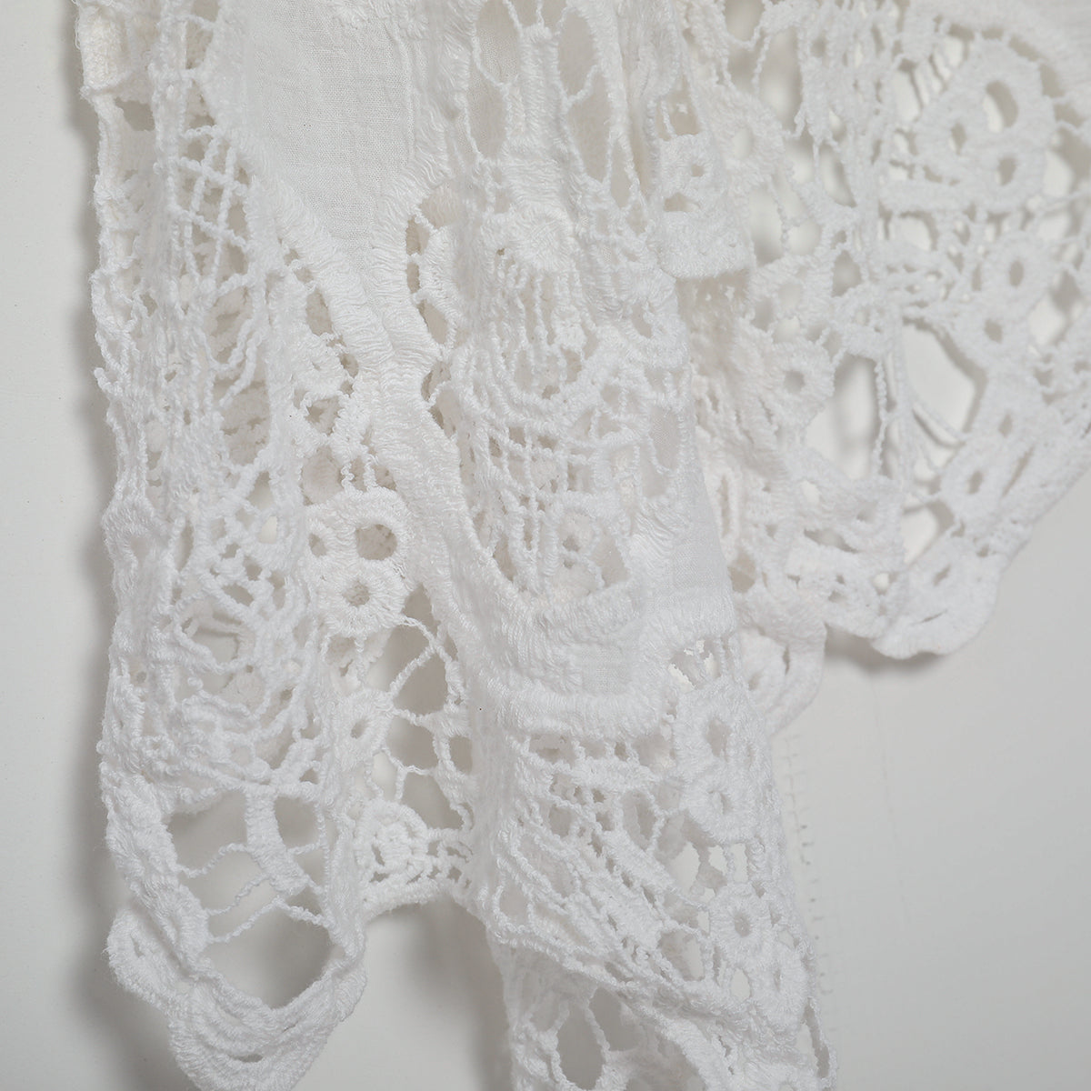 Hippie Froral Patch Crochet Cover Up Top