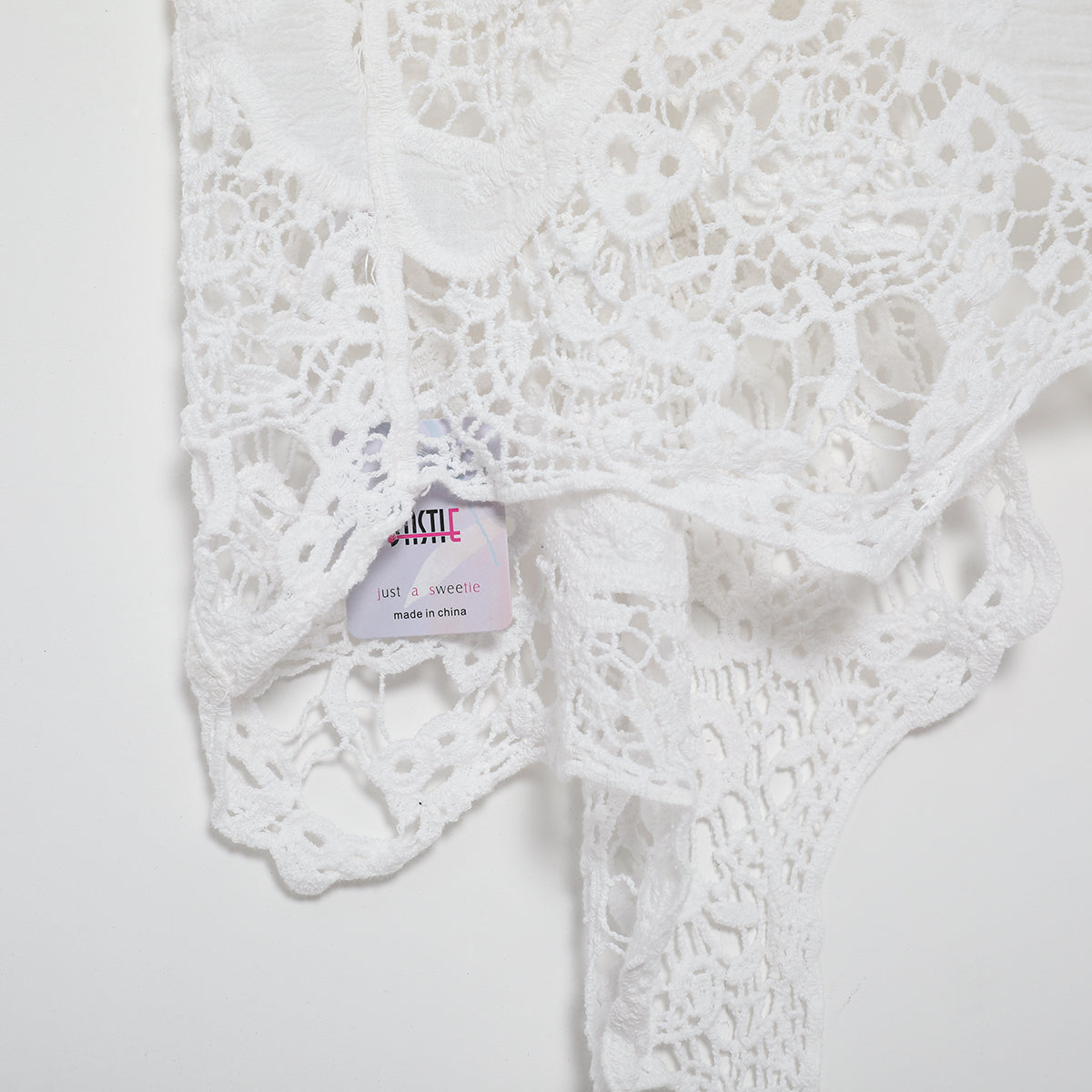 Hippie Froral Patch Crochet Cover Up Top
