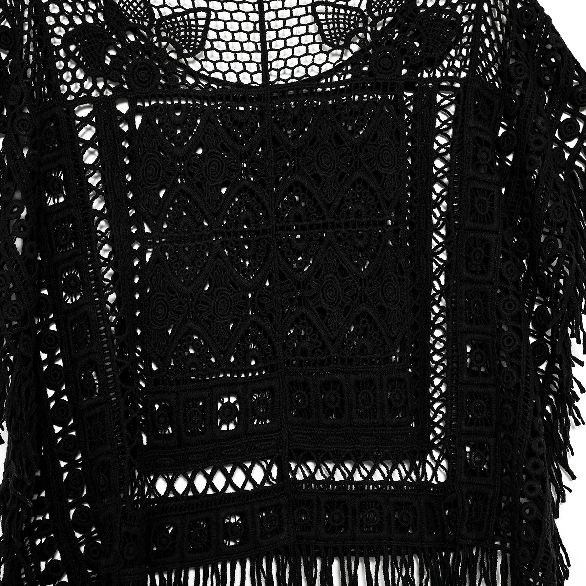 T-shirt noir mystérieux au crochet Hippie Cream