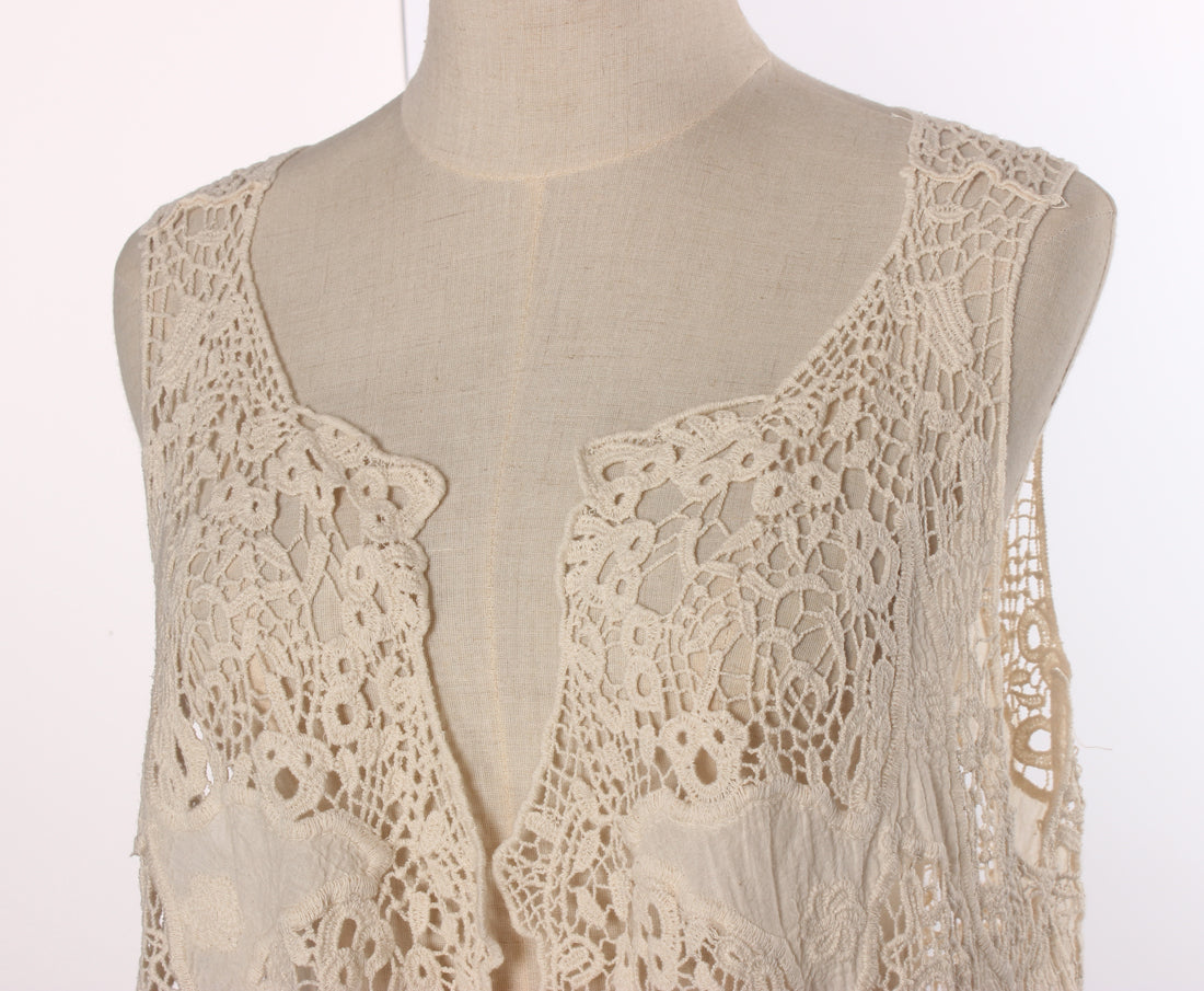 Hippie Froral Patch Crochet Cover Up Top