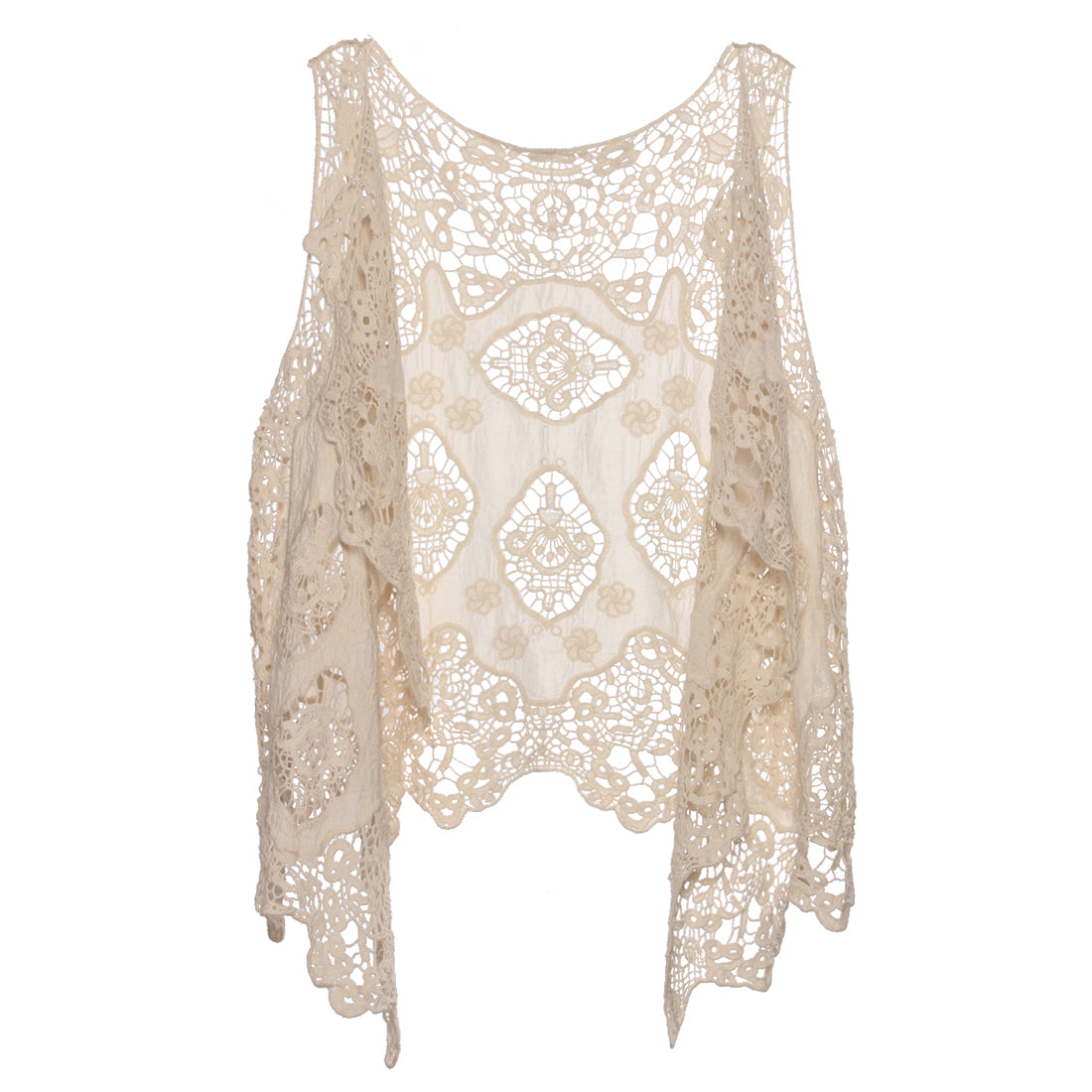 Hippie Froral Patch Crochet Cover Up Top