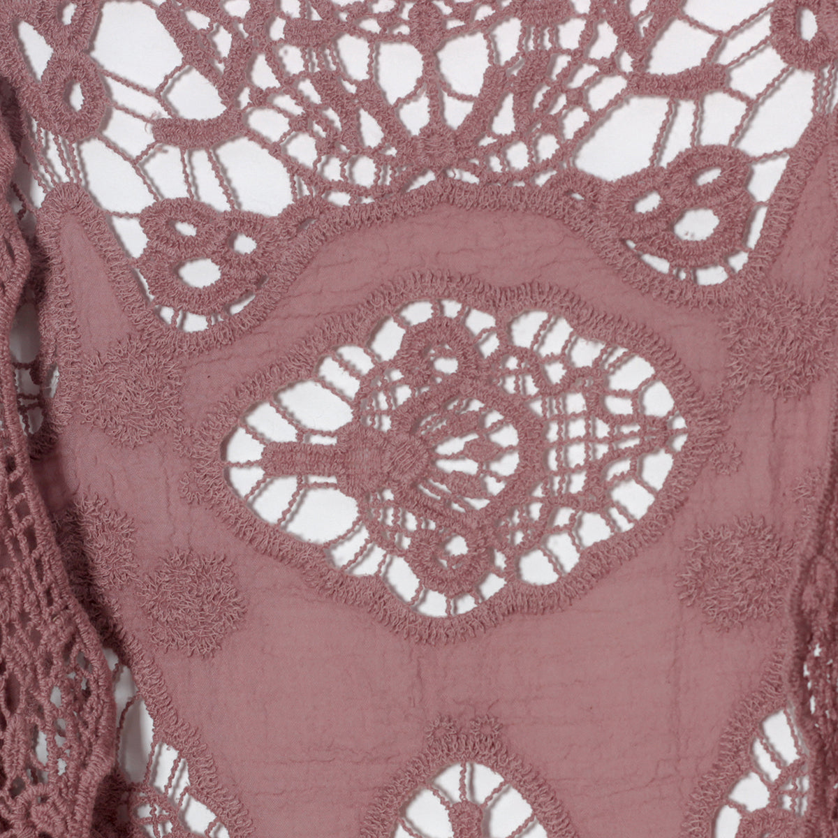 Haut cache-cœur en crochet avec patchs hippies et froncés Twilight