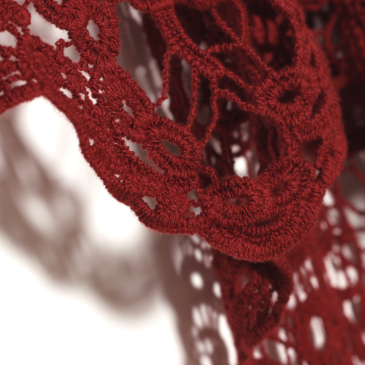 Hippie Froral Patch Crochet Cover Up Top wine red