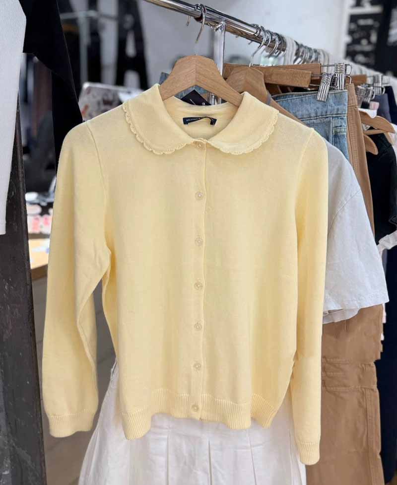 Jastie Peter Pant Collar Top Knit Cardigan