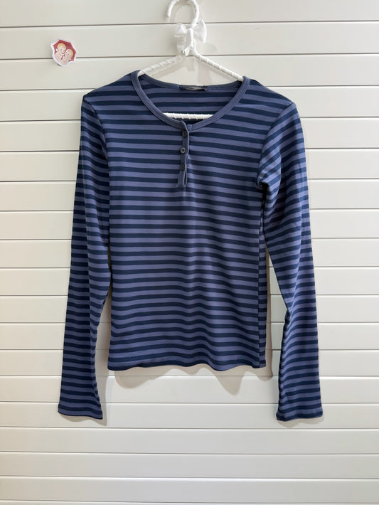JASTIE Gray Striped Long Sleeve Top Women Tops