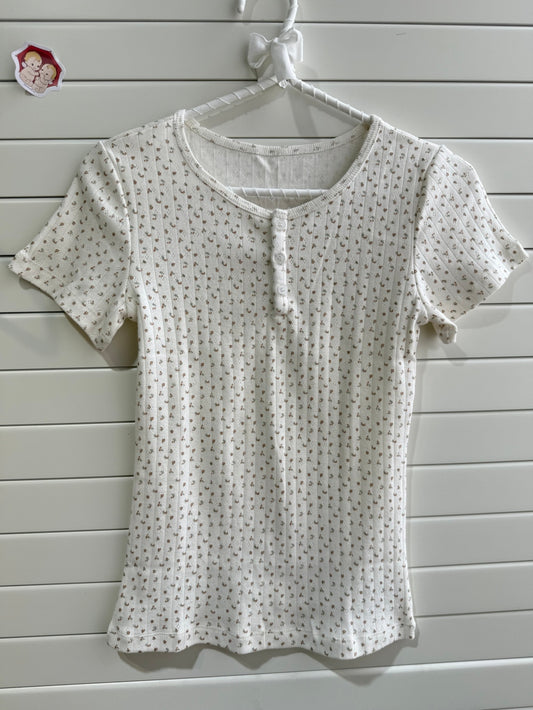 JASTIE Zelly Floral Eyelet Top Short Sleeve