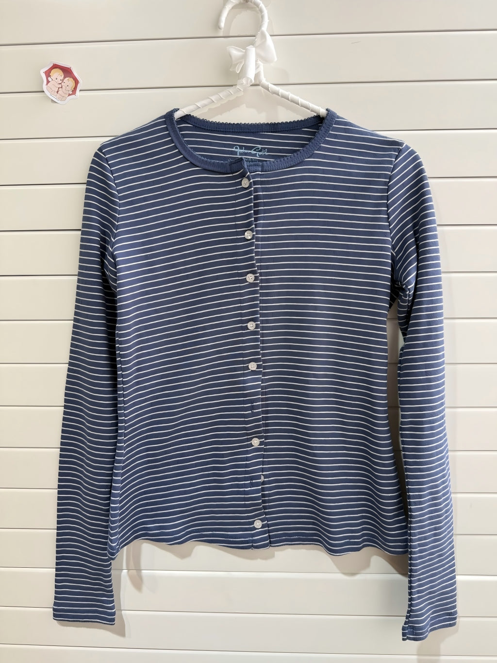 JASTIE Blue Striped Long Sleeve Top Women Cardigans