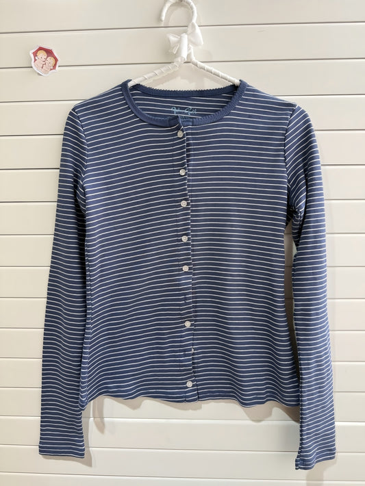 JASTIE Blue Striped Long Sleeve Top Women Cardigans