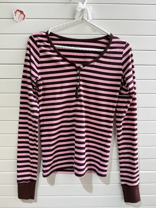 JASTIE Red Striped Long Sleeve Top Women Tops