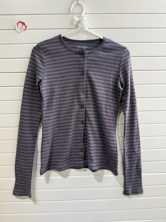 JASTIE Gray Striped Long Sleeve Top Women Cardigans