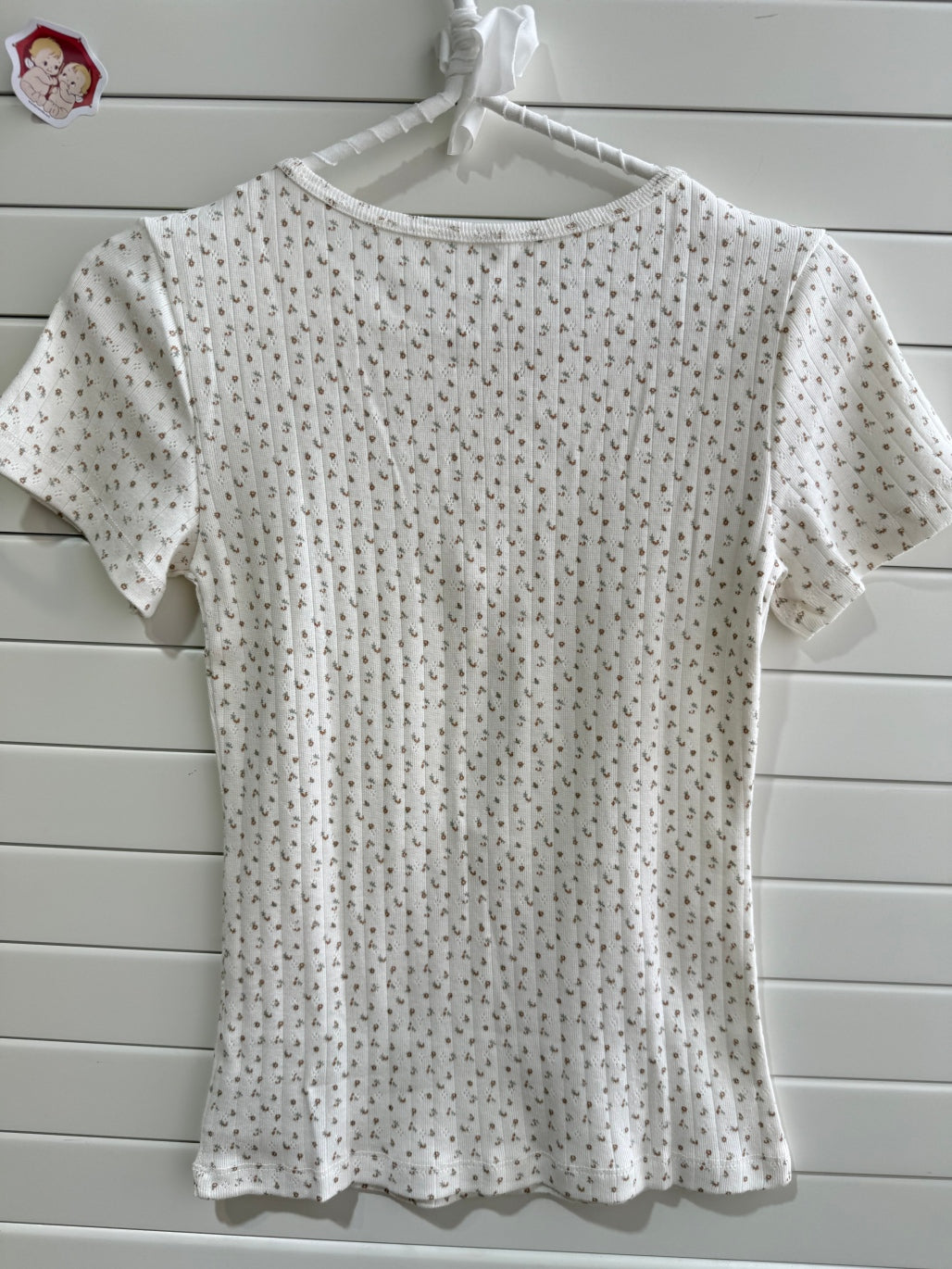 JASTIE Zelly Floral Eyelet Top Short Sleeve