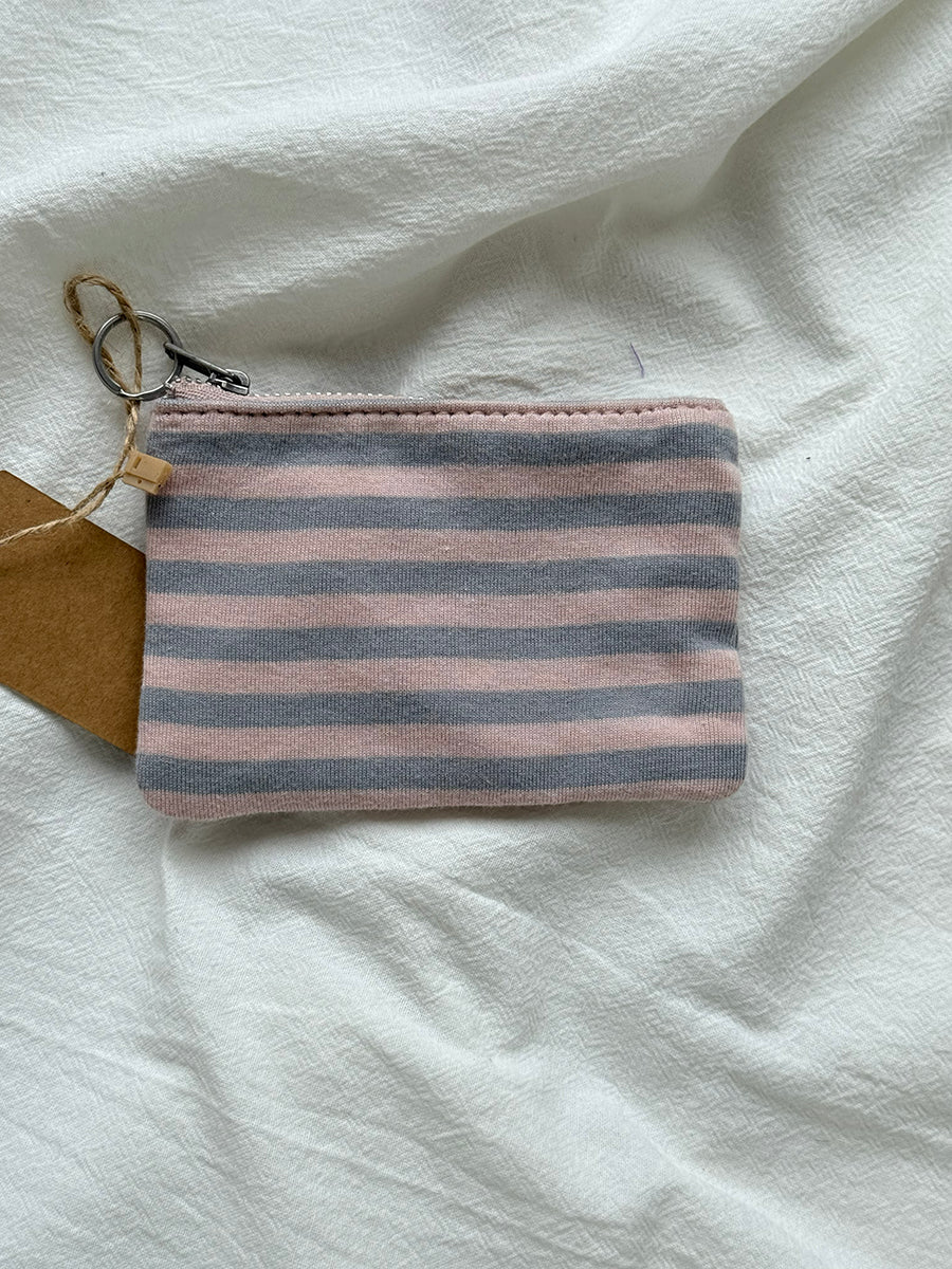 Pink Striped Coin Purse Women