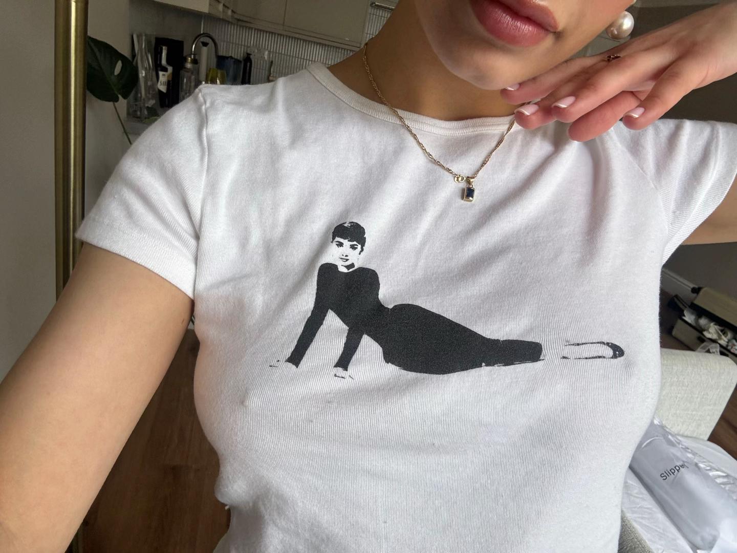 Audrey Hepburn Print T-shirts Women Summer