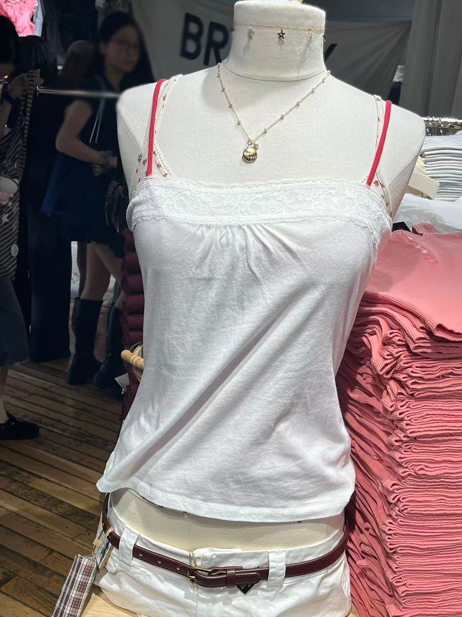 Solid Lace Trim Tube Women
