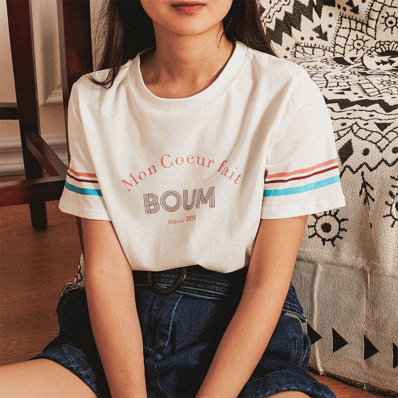 White letter short sleeves