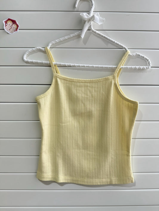 JASTIE Cream Yellow Eyelet Tank Top