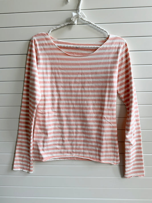 Jastie Pink Striped Long Sleeve T-shirts