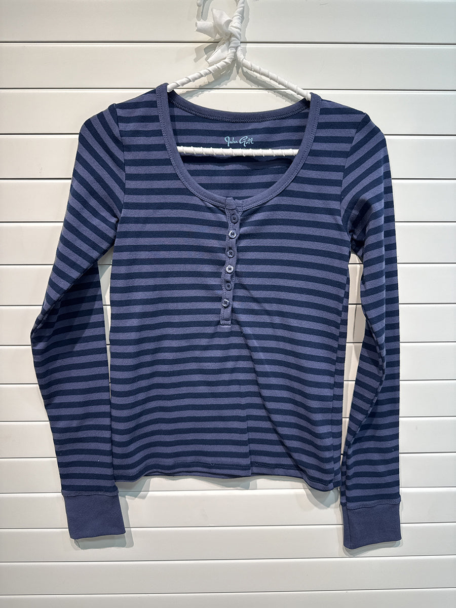 Jastie Pink Striped Slim Long Sleeve Tees